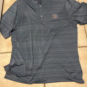 Cutter & Buck gray Texas A&M Striped Polo Shirt